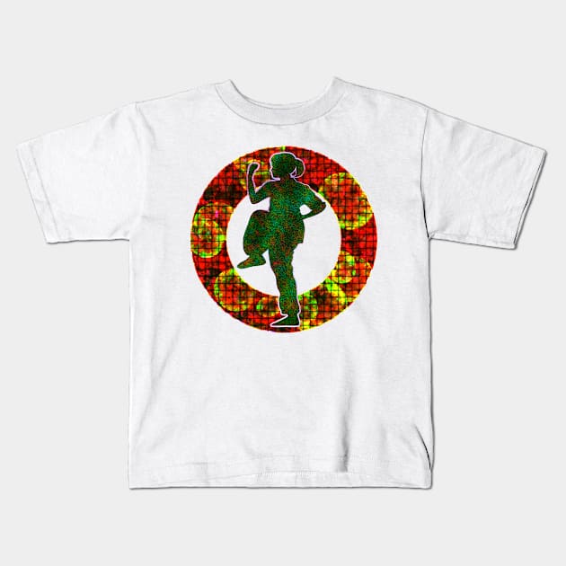 Tai Chi Posture Over Woven Ring Kids T-Shirt by crunchysqueak